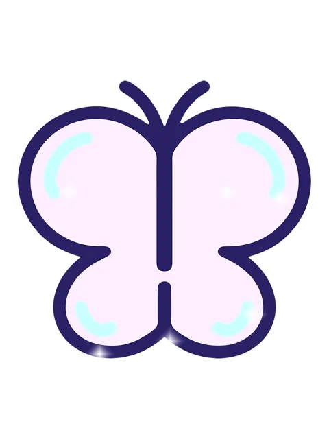 Glitter effect animation of simple fun butterfly Stock Footage 324113231