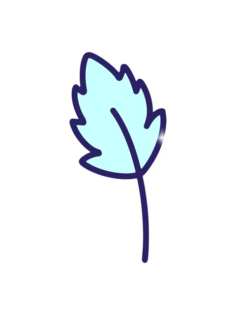 Glitter effect animation of simple leaf cartoon Video stock 324104257