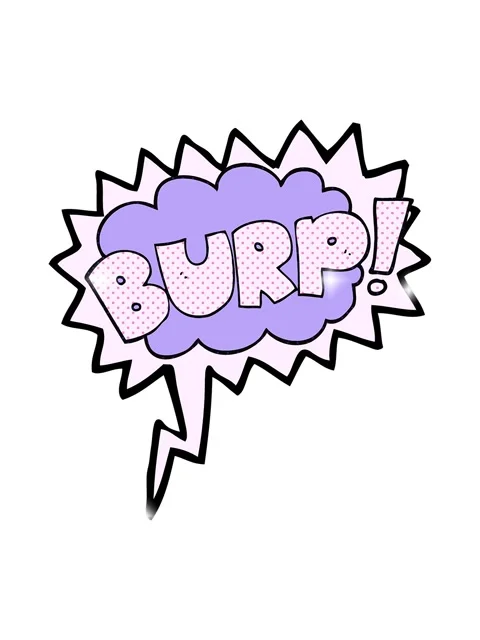 Glitter effect animation of speech bubble cartoon burp text Stock Footage 324177744