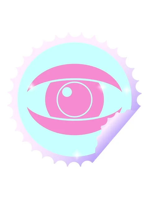 Glitter effect animation of staring eye graphic vector circular peeling stick Stock Footage 324174530