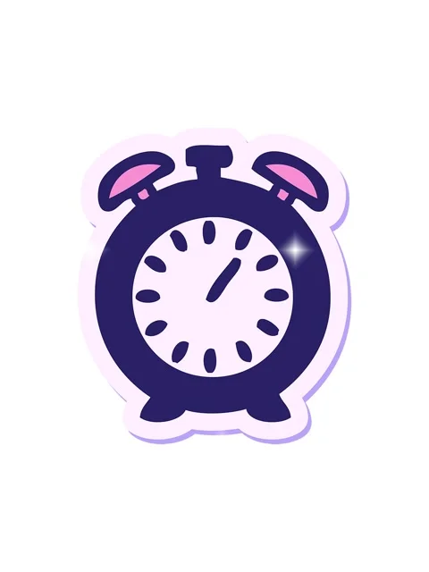 Glitter effect animation of sticker of a cute cartoon alarm clock Stock Footage 324067659