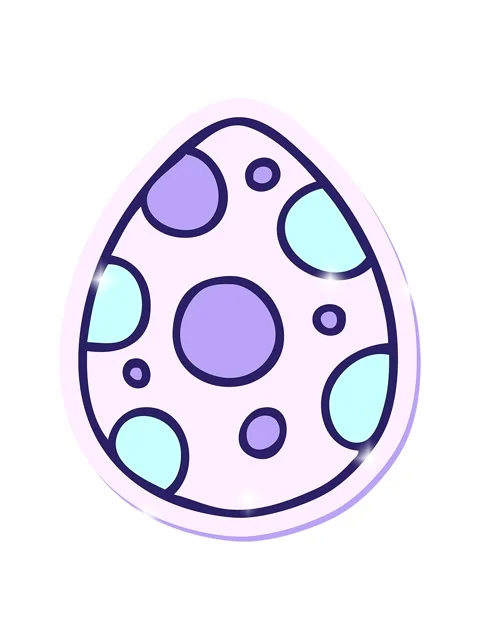 Glitter effect animation of sticker of a quirky hand drawn cartoon easter egg Stock Footage 324393875
