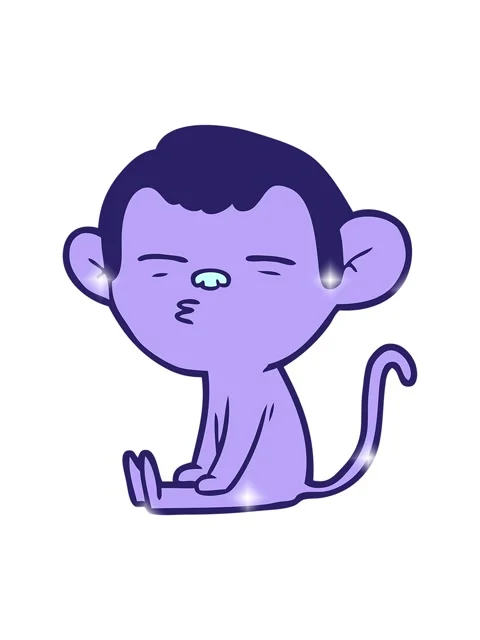 Glitter effect animation of suspicious monkey Video stock 324173672