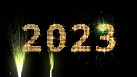 Glitter Fireworks 2023 Stock Footage 222765831