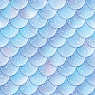 Glitter fish scales seamless pattern. Mermaid tail texture. Vector illustration Stock Illustration