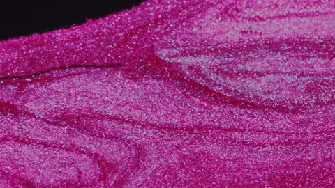 Glitter fluid drip ink water pink red black paint Stock Footage 263887611