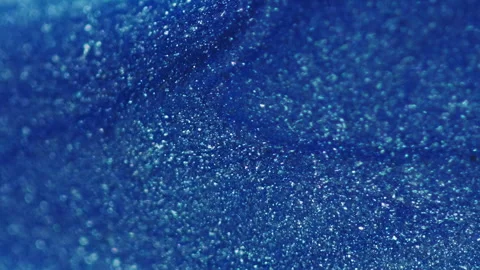 Glitter fluid drip paint flow blue water bubbles Stock Footage 265018607
