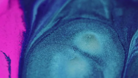 Glitter fluid texture paint splash pink blue ink Stock Footage 263710387