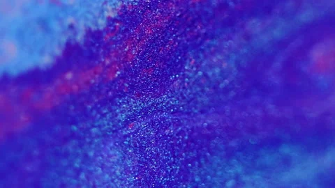 Glitter fluid wave ink spill blue pink paint blend Video stock 278955591