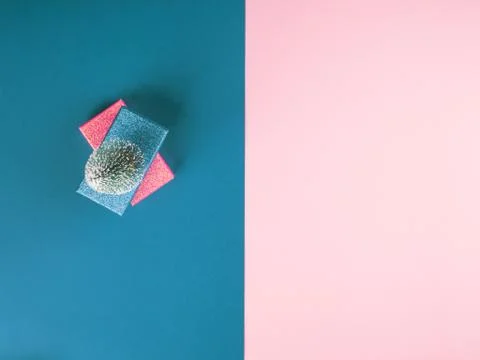 Glitter gift boxes on duotone background Stock Photos