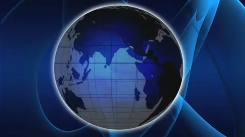 Glitter globe moving with blue background Stock Footage 255723758