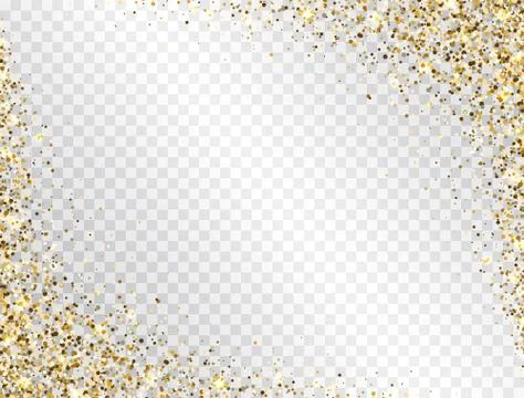 Glitter gold frame with space for text. Luxury glitter decoration border. Gol Stock Illustration