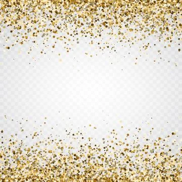 Glitter gold frame with space for text. Luxury glitter decoration. Golden spa Stock Illustration