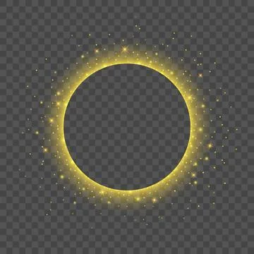 Glitter gold particles circle shape element for text and greeting card. Chr.. Stock Illustration