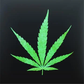 Glitter green cannabis leaf vector Stock Illustration