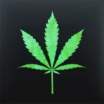 Glitter green cannabis leaf vector Stock Illustration