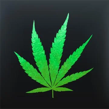 Glitter green cannabis leaf vector Stock Illustration