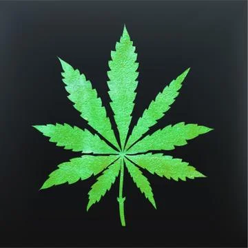 Glitter green cannabis leaf vector Stock Illustration