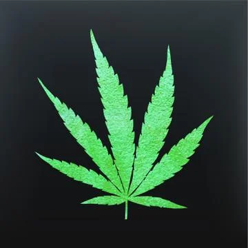 Glitter green cannabis leaf vector Stock Illustration