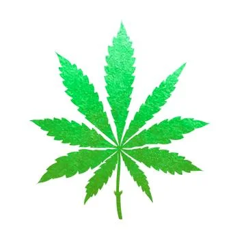 Glitter green cannabis leaf vector Stock Illustration