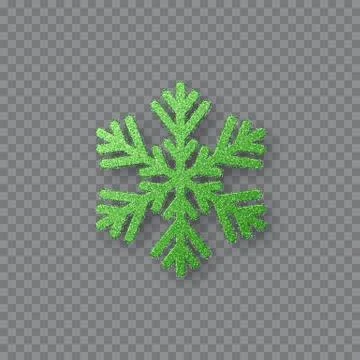 Glitter green snowflake. Stock Illustration