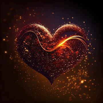 Glitter heart dissolving into pieces Stock Illustration