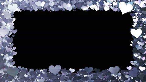 Glitter Heart Frame 1 Bh Silver Stock Footage 102892412