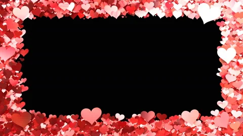 Glitter Heart Frame 1 Bh Red Stock Footage 102892573