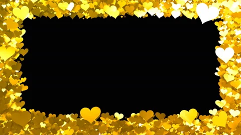 Glitter Heart Frame 1 Bh Gold Stock Footage 102906982