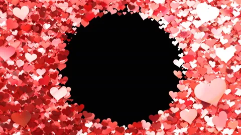 Glitter Heart Frame 1 Ch Red Stock-Footage 102894524