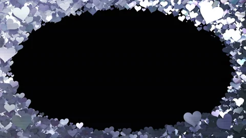 Glitter Heart Frame 1 Dh Silver Stock Footage 102895247