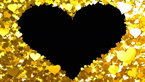 Glitter Heart Frame 1 Hh Gold Vidéo 102896458