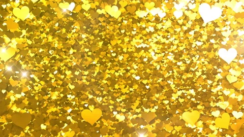 Glitter Heart Frame 2 Ah Gold Flash 4k Vídeos de archivo 104068785