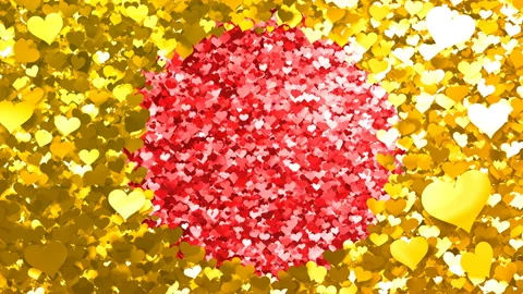 Glitter Heart Frame 2 Ch Gold 4k Stock Footage 104066566