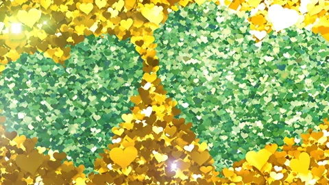 Glitter Heart Frame 2 Wh Gold Flash 4k Stock Footage 104058775