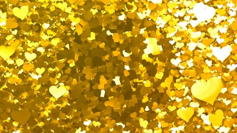 Glitter Heart Frame 5 Ch Gold 4k Stock Footage 106029945