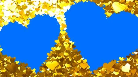 Glitter Heart Frame background 3D illustration 5 Wh Gold 14 Stock Illustration