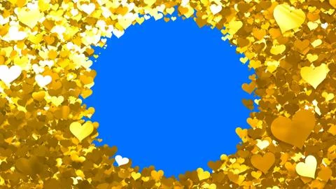Glitter Heart Frame background 3D illustration 5 Ch Gold 14 Stock Illustration