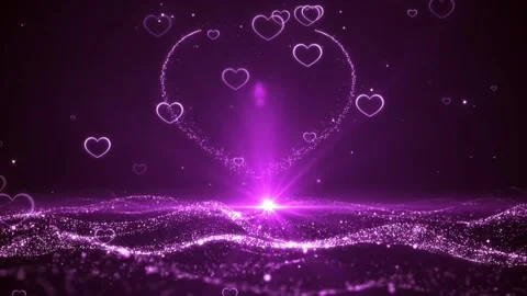Glitter Heart Particles Eruption Seamless Loop Background Stock Footage 320816628
