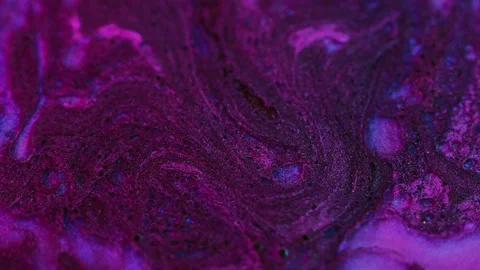 Glitter ink flow bubble fluid texture purple paint Stock-Footage 261727759