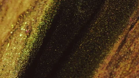 Glitter ink spill bokeh light golden black gloss Stock-Footage 279959027