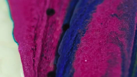Glitter ink spill sequin texture pink blue paint Video stock 278955420