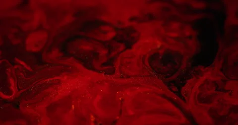 Glitter ink splash fluid spill red black shiny mix Stock Footage 278183617