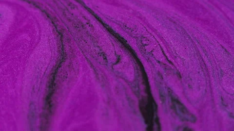 Glitter ink texture paint flow purple black splash Stock Footage 261427231