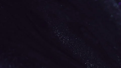Glitter ink texture paint flow black bokeh light Video stock 279701464