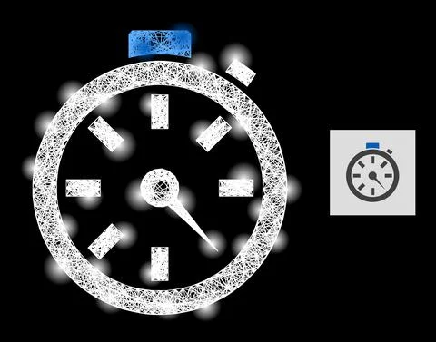Glitter Intersected Mesh Timer with Glare Spots Stock Illustration