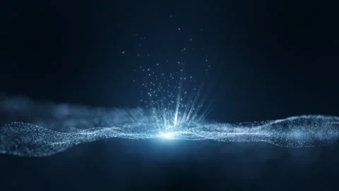 Glitter light blue particles stage and light shine. Stock Footage 244585139