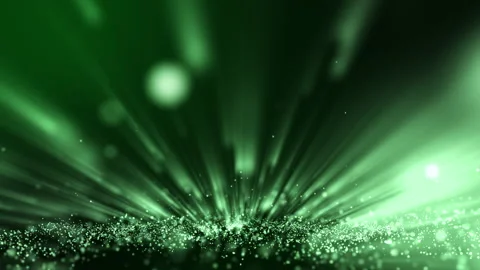 Glitter light green particles stage and light shine abstract background. Stock Footage 284545104