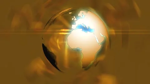 Glitter light lines motion in globe golden bokeh background Stock Footage 255723825