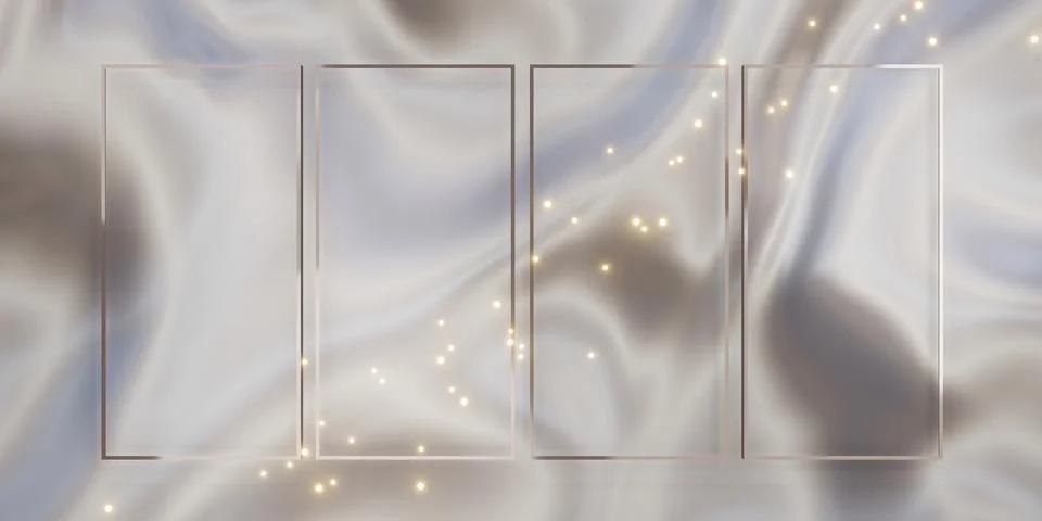 Glitter luxury frame background For pasting text and content 3D illustrations Stock Illustration